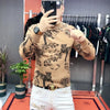 Herren-T-Shirt mit modischer Persönlichkeit, stilvoll und vielseitig, im Trend, Langarm-Herren-Base-Shirt, dicker Stil