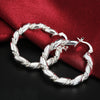 Top Quality 925 Sterling Silver Earrings Simple Round Circle Hoop Earrings For Woman Fashion Wedding Engagement Charm Jewelry