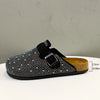 Kristallige klobige Outdoor-Slipper Schuhe Sommer Clogs Damen Hausschuhe Pantofle Luxus Slides Med Strand Designer Flip Flops