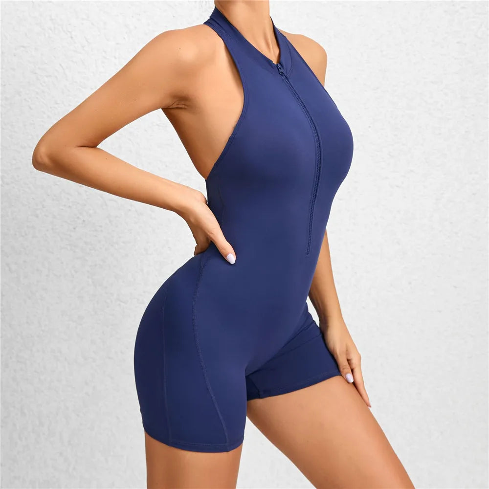 2025 Gepolstertes tiefes V-Damen-Trainingsanzug Yoga-Set Einteiliger Jumpsuit Workout Scrunch Legging Sport Fitness Studio Active Suit Trainingsbekleidung XP301
