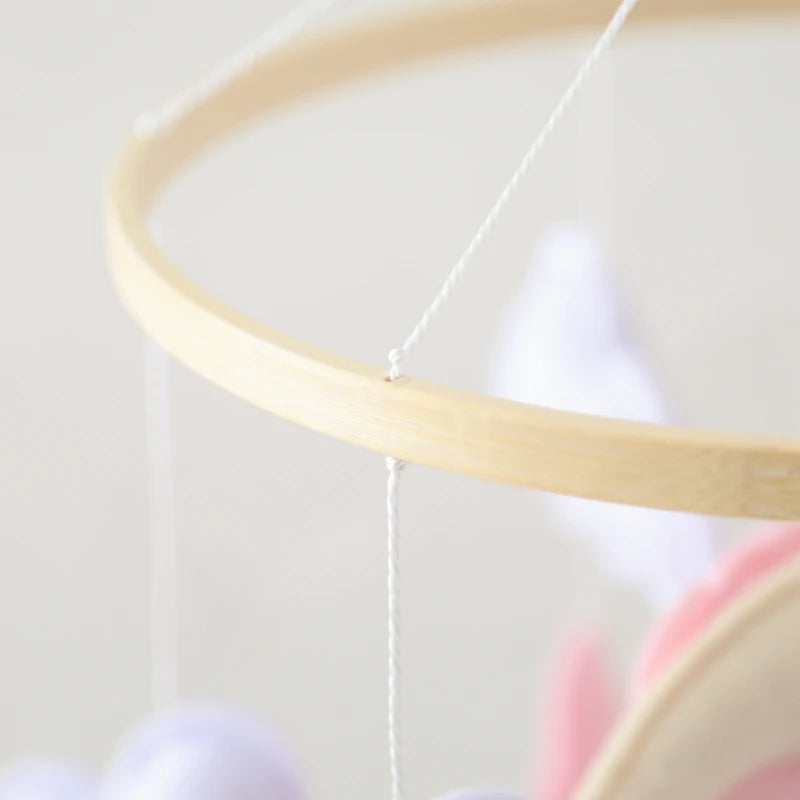 Baby-Kinderbett-Mobile-Rassel-Spielzeug 0-12 Monate Säugling Weicher Filz Teddy Samt Rosa Bär Bettglocke Hängendes Spielzeug Halterung Babybett Mädchen Spielzeug