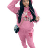 Women's Hoodies Sets Pants Suit 2 Piece Outfits 2025 New Letter Print Bear Aesthetics Sweatshirt and Sweatpants Womens Tracksuit