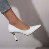 Schuhe Damen 2024 Trend Neue Sommer Rote Absätze Elegante Damen Schwarze Pumps mit Absatz Spitz zulaufende Pumps Kleid Leder Weiße Damenschuhe