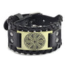 New Retro Wide Leather Pirate Compass Bracelet Men's Bracelet Celtic Viking Jewelry Compass Bracelet Accessories Party Gifts