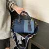 Patchwork Colorblock Mini Handbags For Women Denim Shoulder Cross Body Bags Casual Street Small Boston Bag 2024 Designer Purses