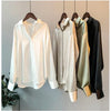 1pcs Woman Spring Autumn Satin Shirt Lady Long Sleeve Lapel Blouses Cardigans Elegance Sweet Casual Coats Girl Sunscreen Top