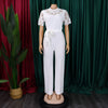 Elegante Jumpsuits & Rompers für Damen Rundhals Spitze Patchwork Kurzarm Gürtel Hohe Taille Luxus Geburtstagsparty Abend Outfit