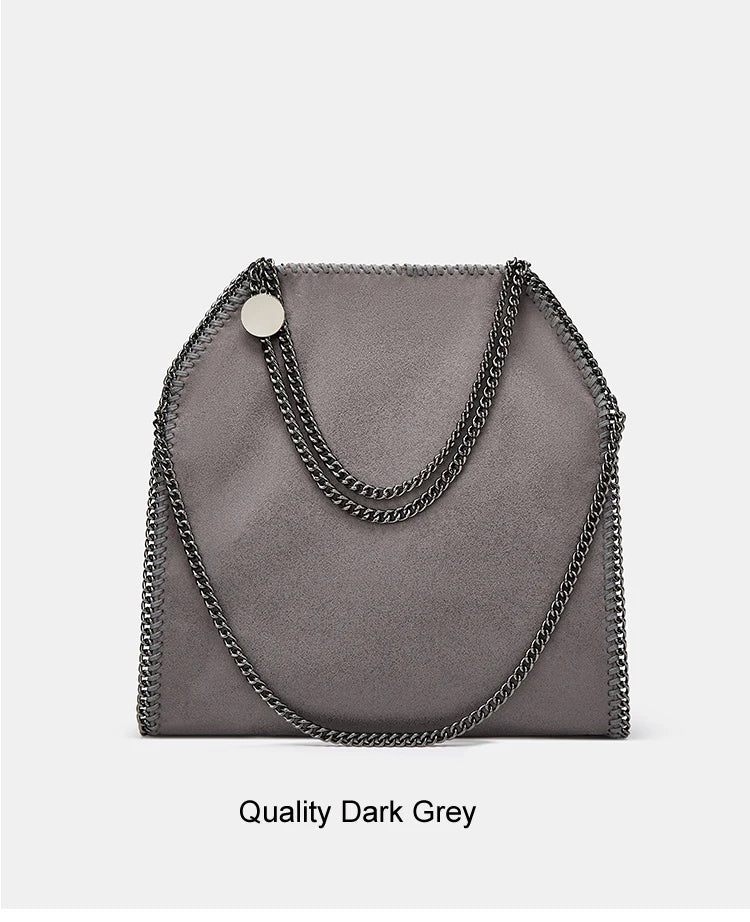 Designer's retro braided chain environmental microfiber handbag Women's new fashion multi-functional large capacity shoulder bag