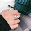 925 Sterling Silver Simple Ring For Women Fine Jewelry Finger Adjustable Open Vintage Big Ball Ring For Party Birthday Gift