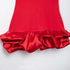 TRAFZA Sexy Solid White Flower Bud Tierred Red Mini Dress Safety Pants Women Dress New 2025 Spring Autumn Fashion Party Dress