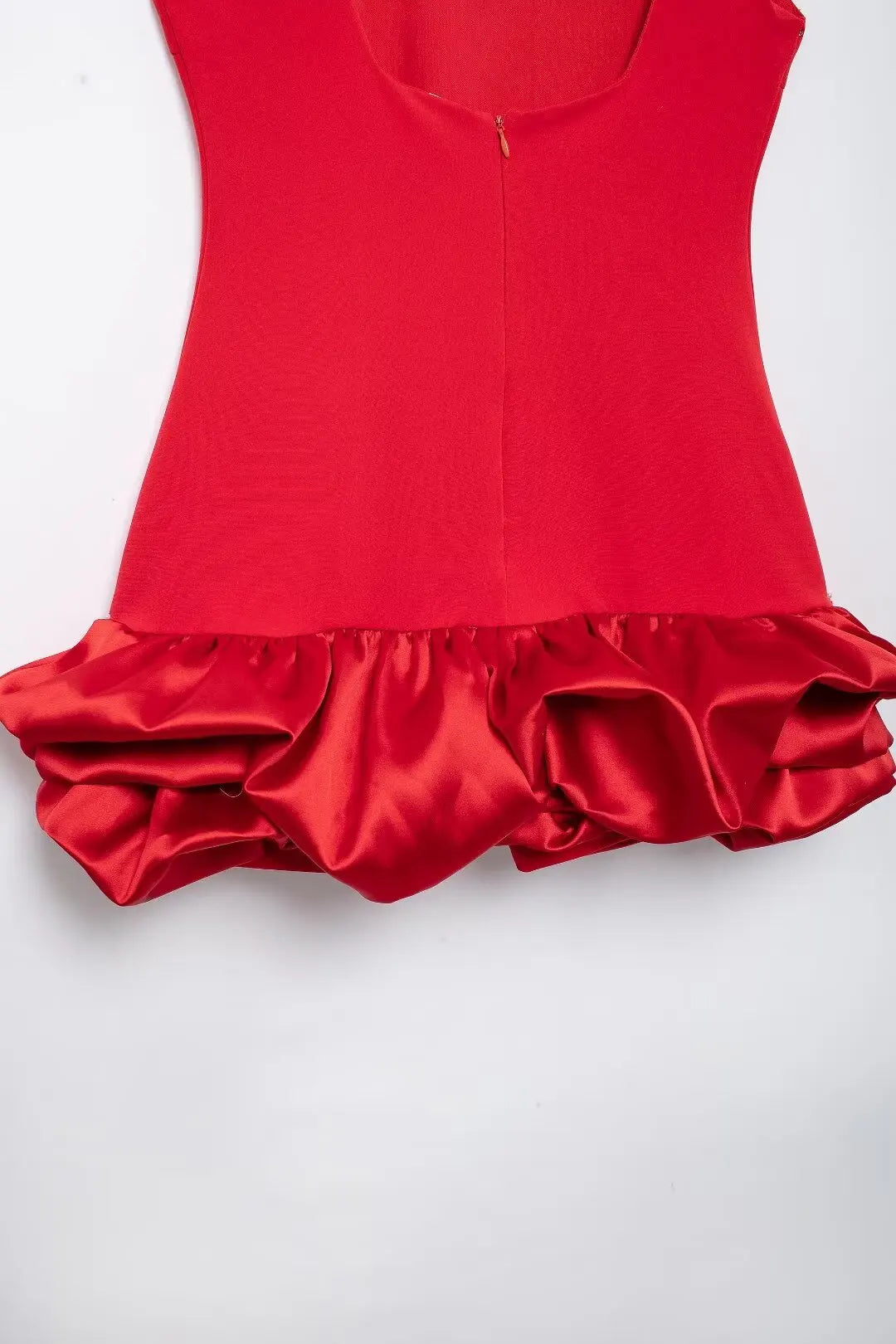 TRAFZA Sexy Solid White Flower Bud Tierred Red Mini Dress Safety Pants Women Dress New 2025 Spring Autumn Fashion Party Dress