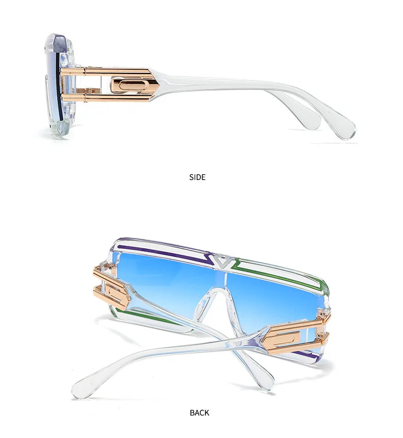 Modern Luxurious Sunglasses for Men Women Square Gradient Designer Unisex Brand Glasses Glamour Fashion Shades UV400