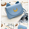Summer Sailor Moon Ladies Handbag Black Luna Cat Shape Chain Shoulder Bag PU Leather Women Messenger Crossbody Small Bag Purses
