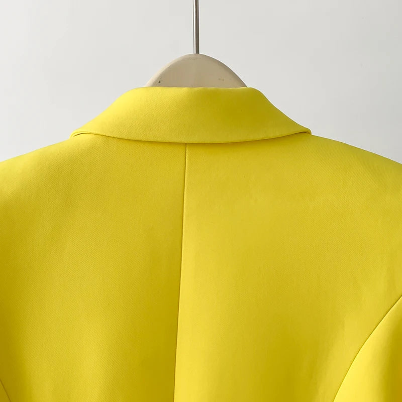 Yellow Dress Blazer Suits Purple Artificial Furffly Fashionable Luxury Jacket Fluff Is Removable Office Business Wear Blazers