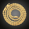 3mm Plated 18k Gold Fried Dough Twist Chain Necklace Bracelet Hip-hop Twisted Rope Cuban Lovers Party High-end Jewelry Gifts