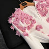 TWOTWINSTYLE Sweet Spliced Appliques Blazers For Women V Neck Long Sleeve Spring Temperament Coat Female Fashion New KJA533232