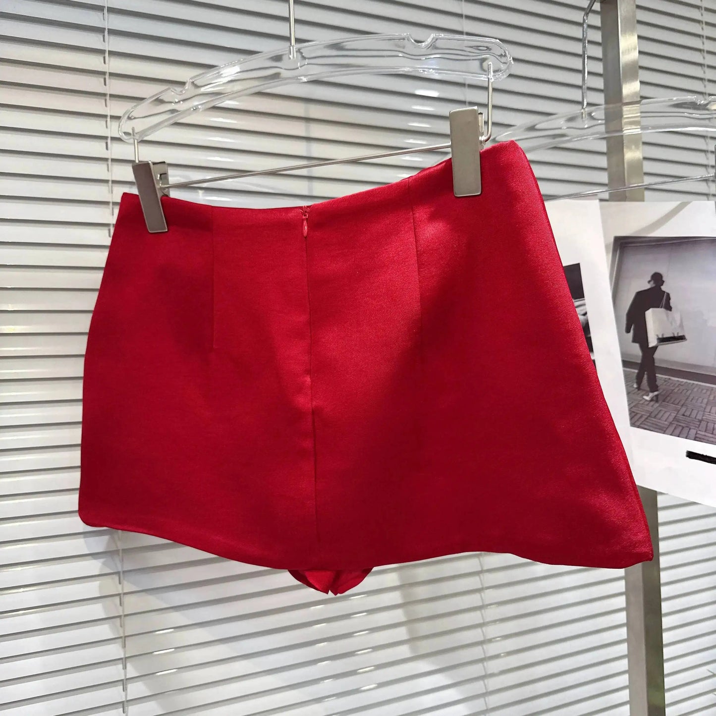 DEAT 2026 Summer New Sexy Hot Girl V-neck Backless Bandage Bowknot Fishbone Halter Top Red Mini Skirt For Women 11B1198