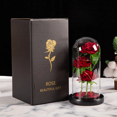 LED Galaxy Drei künstliche Rosen, Hochzeitsdekoration, kreatives Valentinstags- und Muttertagsgeschenk ohne Batterie 1 Stück