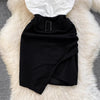 Mode-Trägerkleid Sexy Kontrastfarben-Patchwork Damenkleider Unregelmäßiges Hüftwickelkleid Büro-Dame Koreanische Ropa Mujer