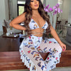 Bra+tassel Pants Suit  2 Piece Set Women Hot Pink Swimsuit Mesh Bathing Suit Sexy Matching Swimwear Viquinis Mujer 2022