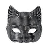Shiny Cat Ear Masks Cosplay Halloween Party Costume Accessories Long Gloves Sexy Bling Kitten Half Masks