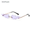 Fashion Fire Flame Sunglasses Women Men Rimless Wave Sun Glasses UV 400 Eyewear Luxury Trending Narrow Sunglasses