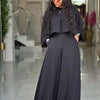 Frühlingskleidung für Damen, 2-teilige Sets Damen-Outfit, Laternenärmel-Anzug mit weiter Hose und Top, High Street Elegante Damen-Sets