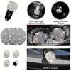 27PCS/Set Women Bling Universal Fit Polyester Steering Cover Shiny License Frame Phone Holder Coasters Tools Car Accessorie