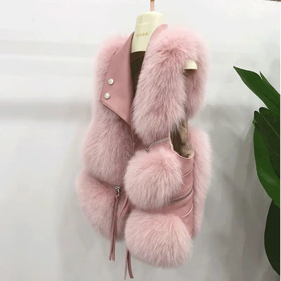 Fur Coat Women's Vest Short Clothing Autumn Winter Patchwork Slim Fashion Versatile