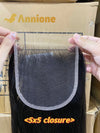 Annione 13x4 Straight Frontal Lace Only Real HD Transparent Lace 4x4 5x5 Closure 100% Brazilian Human Hair HD Pre plucked Lace