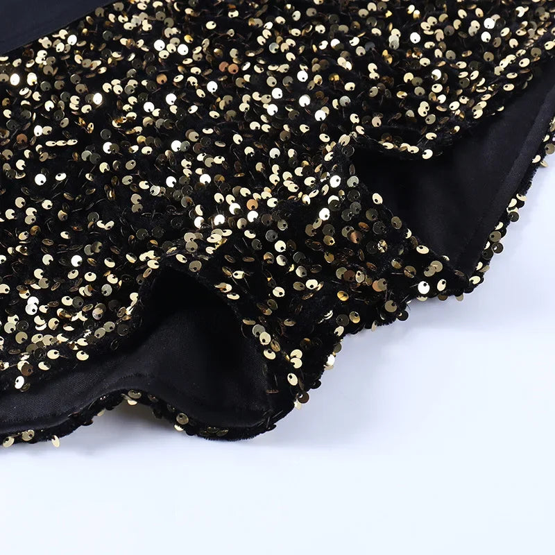 2023 Sommer Damen Mini Shorts Modetrend Pailletten Hohe Taille Glitzer Kleidung Sexy Skinny Party Nachtclub Shorts Streetwear