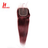 HairUGo Brazilian 99J 4x4 Straight Hair Closure 4*4 Lace Closure 10''-20'' 100% Human Hair Lace Closure With Baby Hair Remy Hair