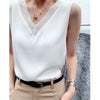 Silk halter V-neck sleeveless bodice Satin vest lace with beautiful back summer jacket with suit top