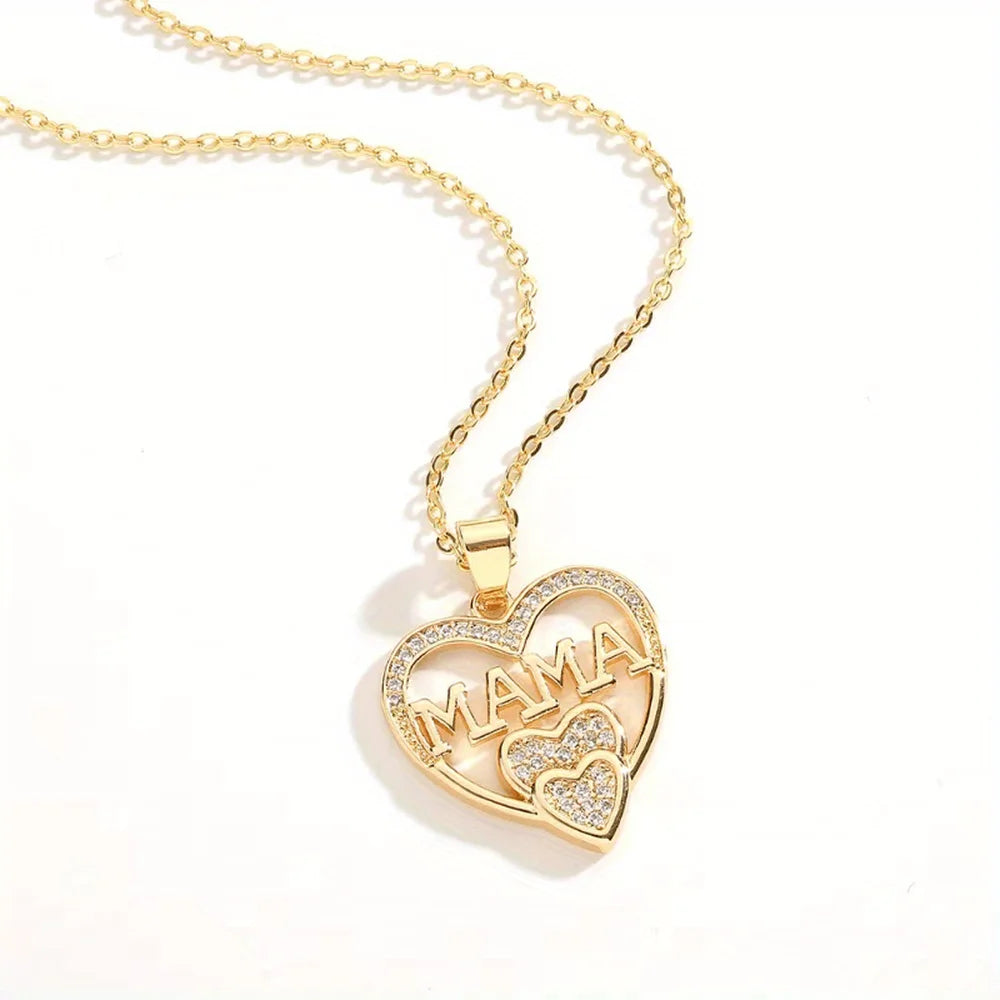 Damen-Halskette mit Mama-Buchstaben, trendiger Partyschmuck, Weihnachts-Halloween-Geschenk, Valentinstagsgeschenk für Frauen, Mütter, Familie, Freunde