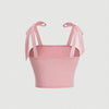 Solid Tie Shoulder Ruched Wide Strap Slim Fit Crop Top for Women Summer 2024 Y2K Clothes Pink Backless Cami Top Streetwear