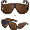 Oversized Wellen-Masken-Sonnenbrille Einteilige Damen-Sport-Y2K-Punk-Sonnenbrille für Damen 2024 Luxusmarke Steampunk-Brillen-Goggle