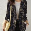 Women Autumn Blazer Retro Printed Coats Casual Long Sleeve Floral Outerwear ZANZEA Female Single Button Lapel Jackets Oversize