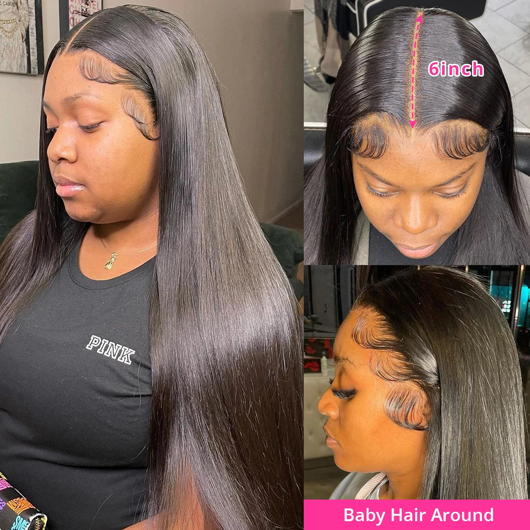 Hd Lace Frontal Wig 13x6 Lace Front Wig Human Hair 30Inch Bone Straight Transparent Lace Human Hair Wigs HD Lace 4x4 Closure Wig