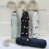 Bling Rhinestone Hook Handle Umbrella Automatic Folding Hook Handle Sunshade UV Protection Rainproof Portable Umbrella Rain Gear