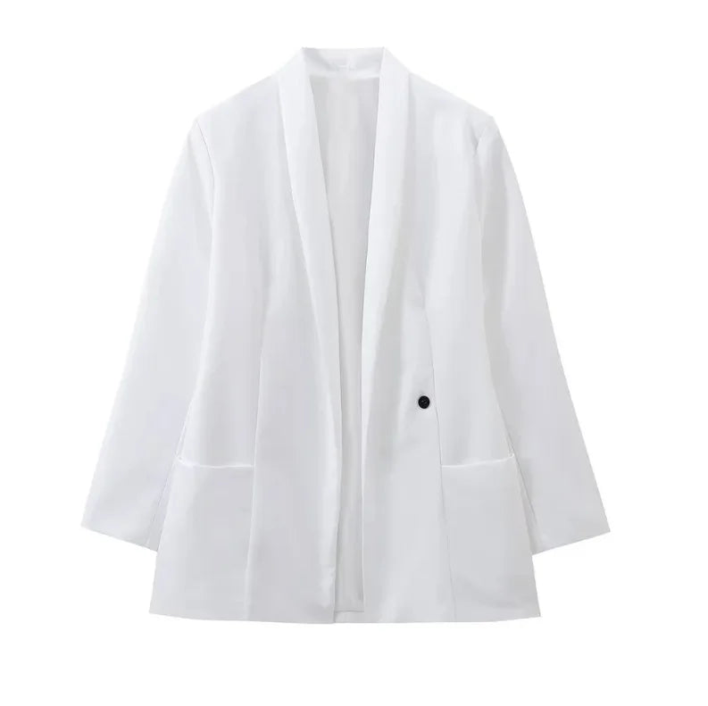 Women's Clothing Luxury Brand Design High-end Blazers Jacket Office Lady Suit Coats White Black Blazer Long-sleeved Top Jacket