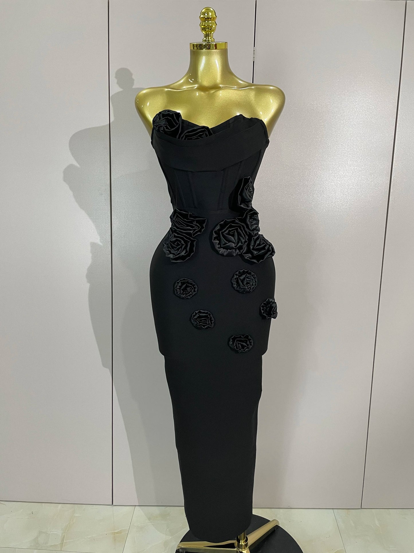 Sexy Fashion White Elegant Strapless Flower Bodycon Long Dress Women Casual Streetwear Club Birthday Party Slim Elegangt Dresses