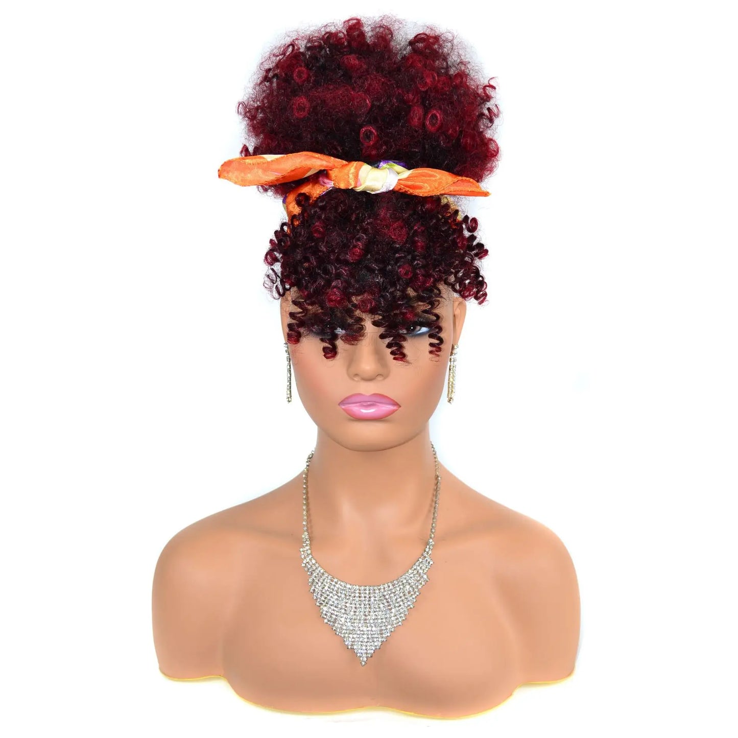 Synthetic Afro Puff Drawstring Ponytail Hair Bun 10 Inch Short Afro Kinkys Curly Afro Bun Extension Hairpieces Large Size