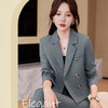 Solid Suits for Women 2024 Spring Fashion Office Ladies Long Sleeve Double Breasted Short Tops Chic Slim High Waisted Pant Suits