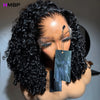 HMBP 450 Density Lagos Hairline 13x6 HD Transparent Lace Frontal Wigs Human Hair Kinky Curly Human Hair Glueless Wigs Preplucked