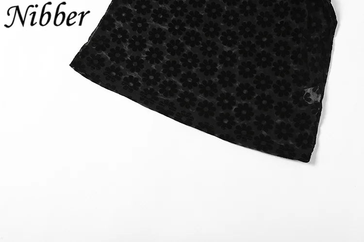 Nibber Solid Color Hanging Neck Maxi Dress Sexy Hollow Women Perspective Bag Hips Robe Female Street Trendy Dresses Clothing
