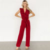 New 2025 Summer Women V Neck Sleeveless Elegant Straight Jumpsuits Edible Tree Fungus Sexy Birthday Party Jumpsuit Rompers Black