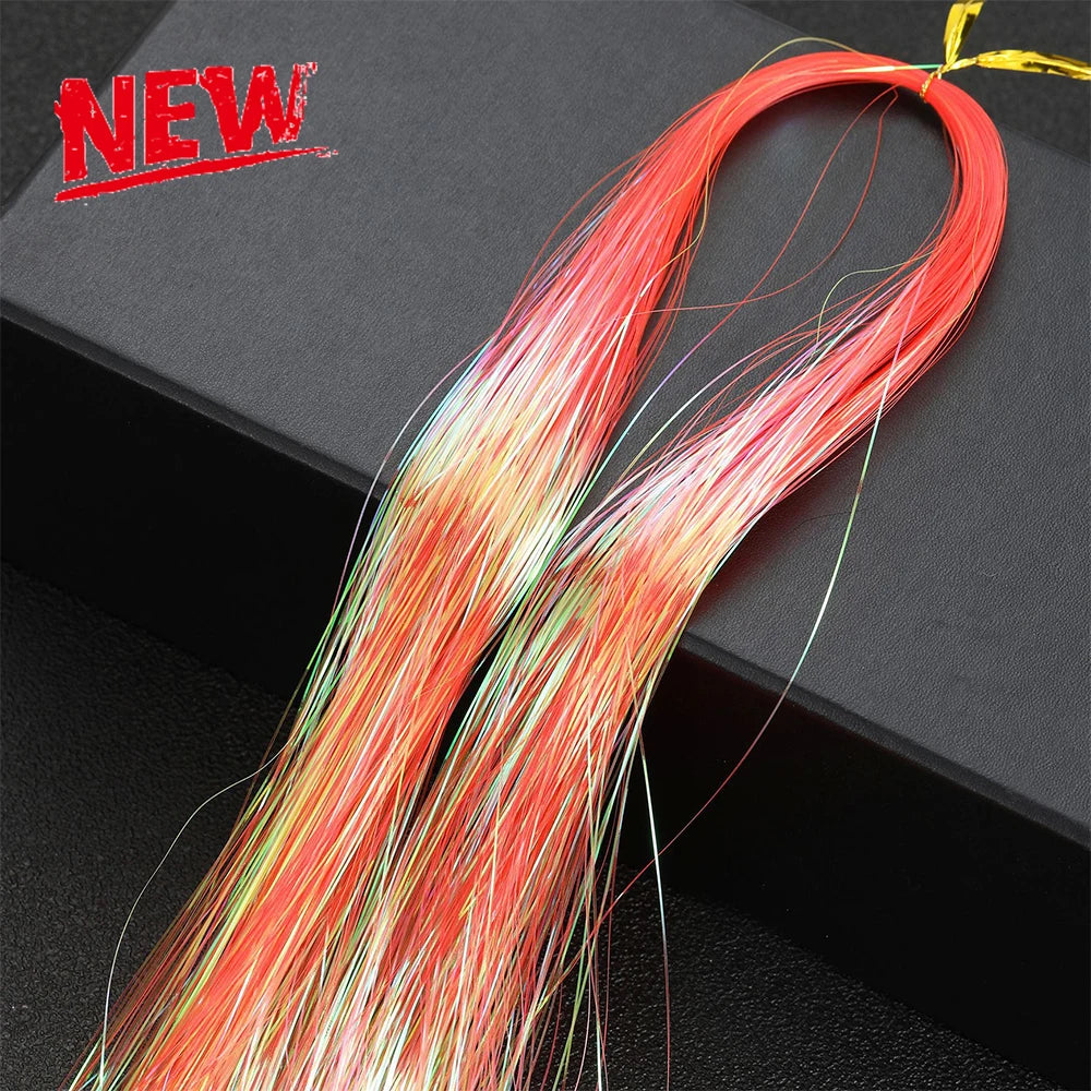 Shiny Sparkle Hair Tinsel 150PC/120cm Thin Colorful Rainbow Silk Hair Extensions Dazzles Women Hippie for Braiding Headdress