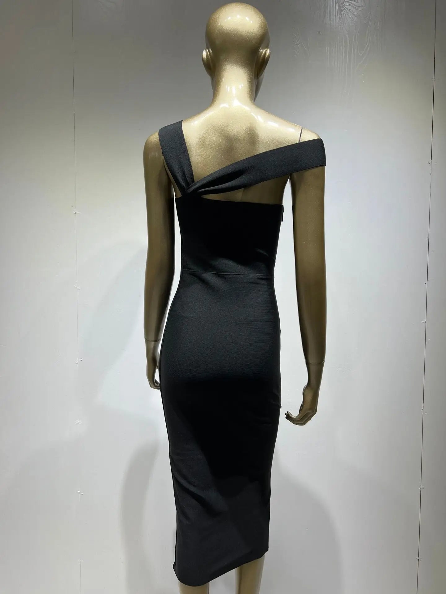 Damen Sommer sexy ausgehöhltes braunes Midi knielanges Bodycon-Bandagekleid 2023 Designer elegantes Abendpartykleid Vestido