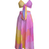 A lace-up short top with a half-length skirt and a geometric pattern women's dress set