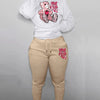 Women's Hoodies Sets Pants Suit 2 Piece Outfits 2025 New Letter Print Bear Aesthetics Sweatshirt and Sweatpants Womens Tracksuit